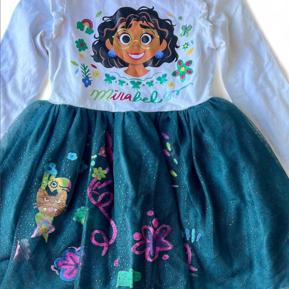 Disney Encanto From The Movie Mirabel Tulle Ruffle Dress